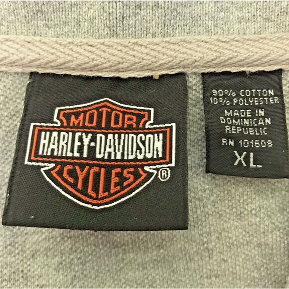 Harley-Davidson Motorcycles Mens XL Polo Shirt Pique Knit Heather Gray Biker Top - Picture 7 of 10